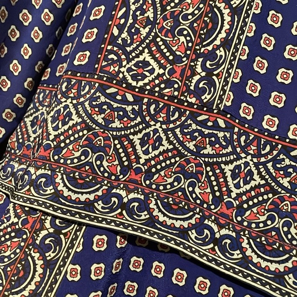 Madewell Blue Geometric Long Sleeve Dress - Picture 3 of 4